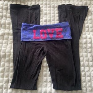 y2k mcbling joe boxer lowrise foldover flare leggings